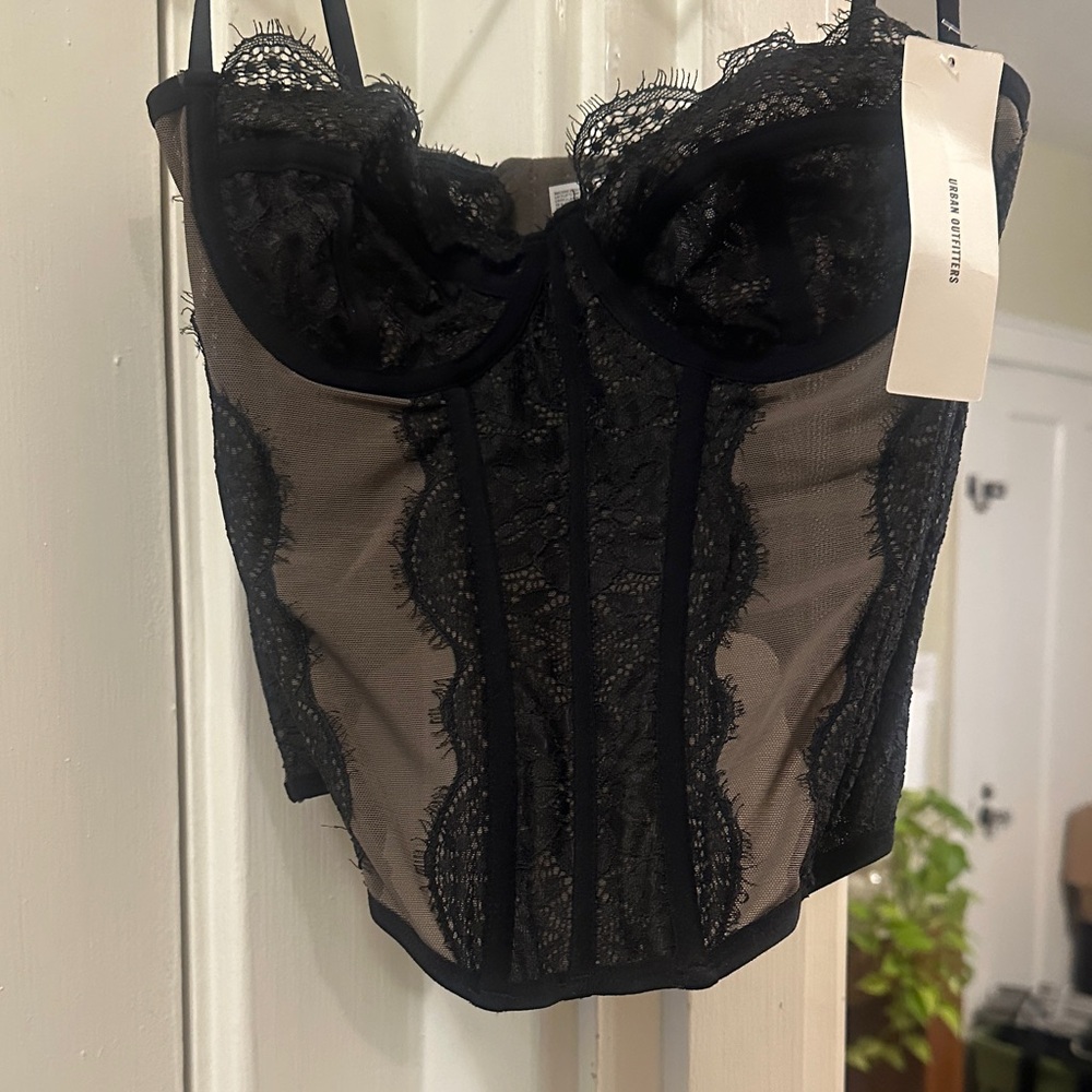 Urban Outfitters-Black Lace Corset